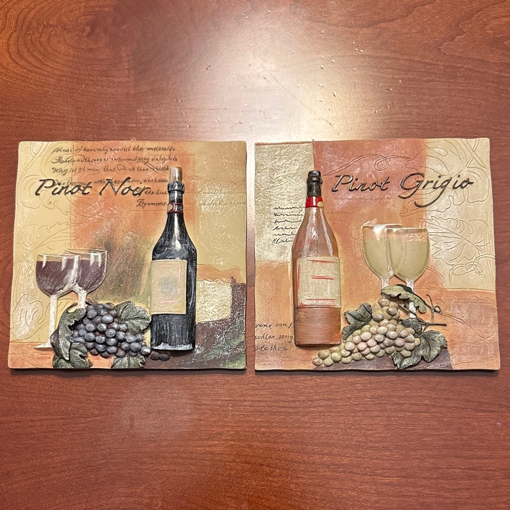 Wine-Themed Mixed Media Wall Hangings